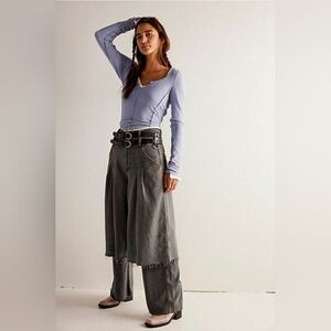 NWOT Free People We The Free Nocturne Double Hem Trouser Jeans Size 24